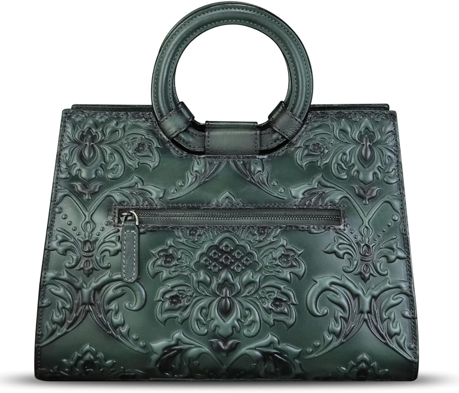 Genuine Leather Purses and Handbags for Women Vintage Embossed Leather Crossbody Shoulder Bag Satchel Top Handle Bags - Image 3