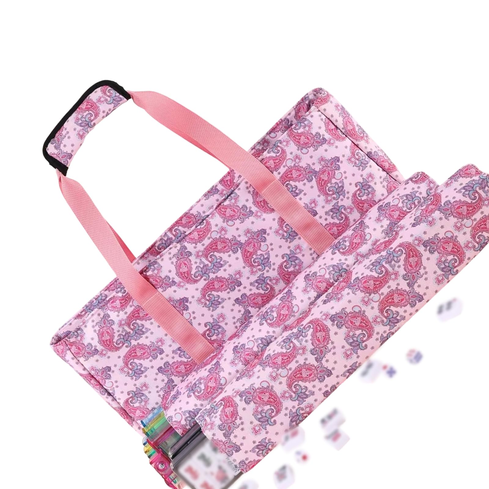 Buxuaaaa Strong Mahjong Carry Container Having Several Sections for Transport and Neat Storage Permanent Mahjong Game Bag