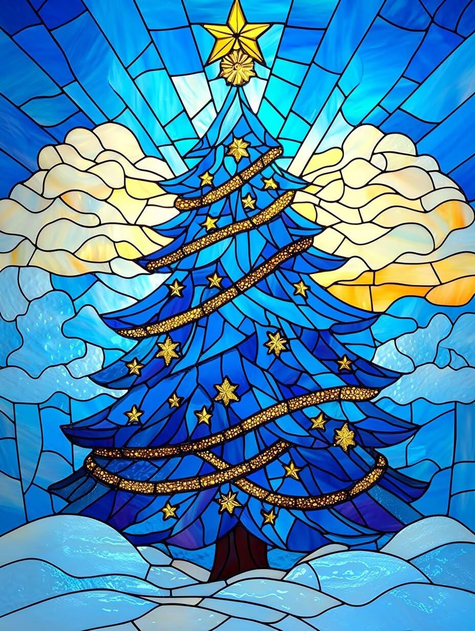WEISHIWE Dipingere con i Numeri Adulti Albero di Natale, 80x100cm s-873