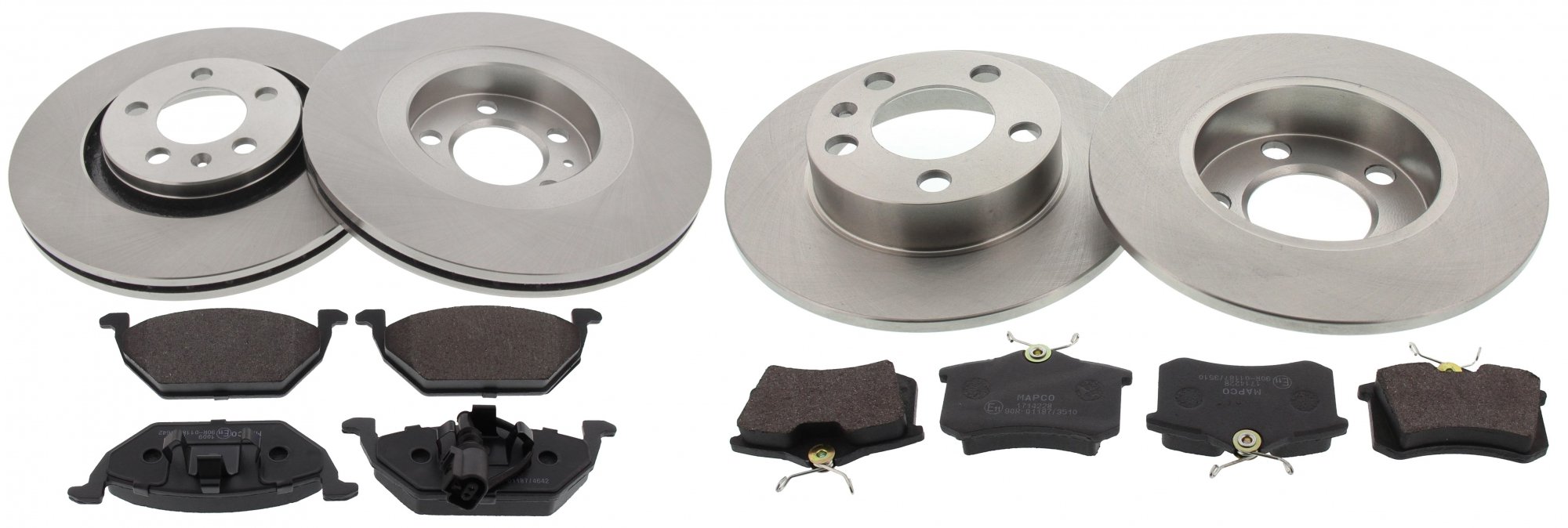 MAPCO Set Di Dischi Disco Freno Assale anteriore Assale posteriore 280 230 ventilato pieno - Pastiglia Freno Compatibilità con VW Golf 4 Hatchback 1J1 New Beetle Hatchback 9C1, 1C1 Bora Sedan 1J2