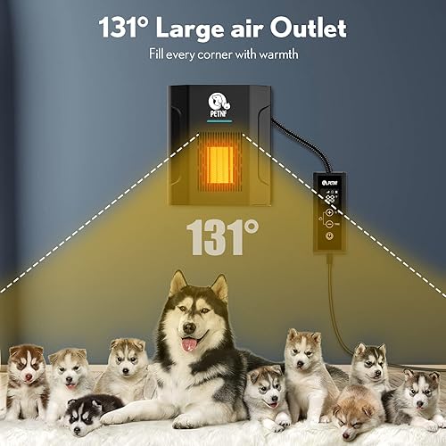 Miniatura 6 de Calentador de casa para perros, calentador de casa para mascotas con termostato, calentador seguro para perros de 300 W para casas de perros al aire