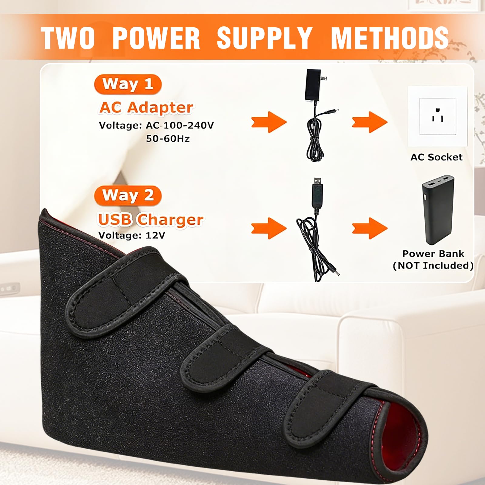BRGD Dispositivo de Terapia de Luz LED, Infrarrojo Cercano LED para Talón con 300 LED de Luz Roja para Aliviar el Dolor Muscular y Articular, 5 Niveles de Potencia