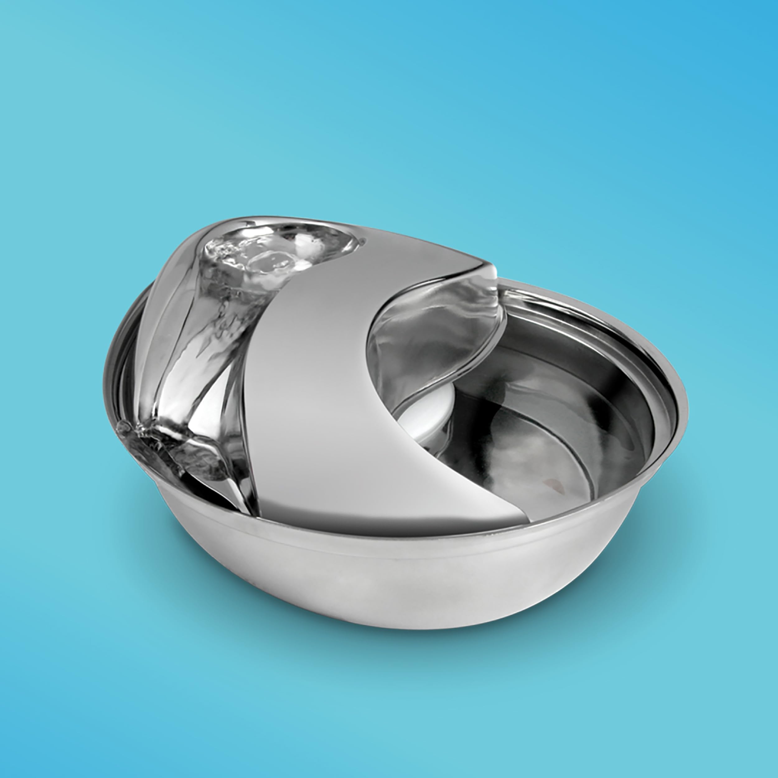 Pioneer - Bebedero para Mascotas con diseño de Gota de Lluvia de Acero Inoxidable | Diseño de acero inoxidable, agua que fluye, fomenta la hidratación, fácil de limpiar, adecuado para gatos y perros