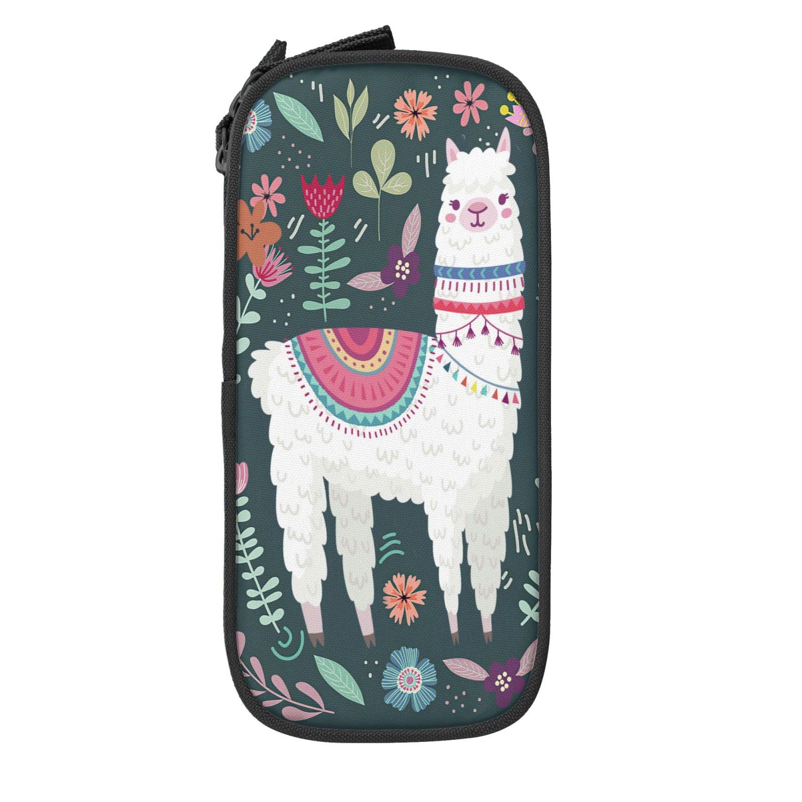 Cute Llama Flower Pencil Case Large Capacity Pen Box Makeup Pouch Holder Organizer Stationery Bag For School Office College Traval Adults — image 1