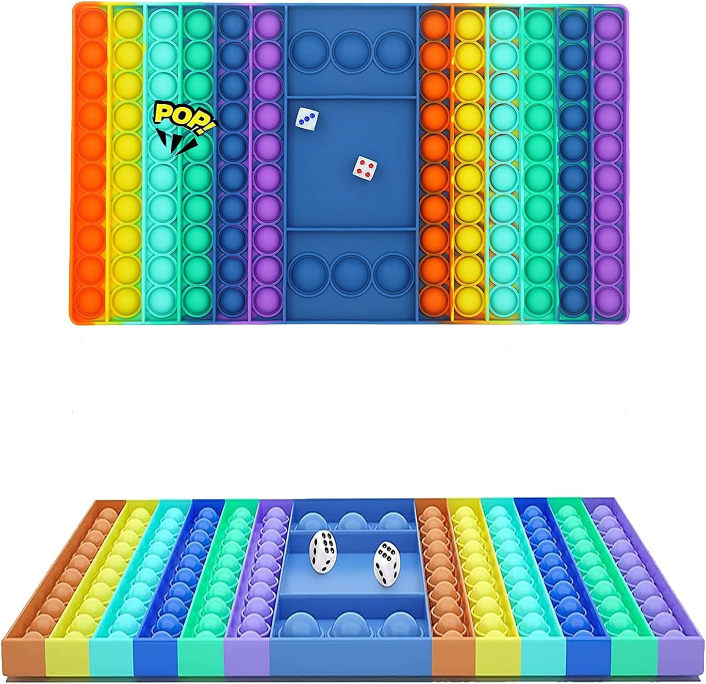Big Size Push Pop Fidget, Silicone Rainbow