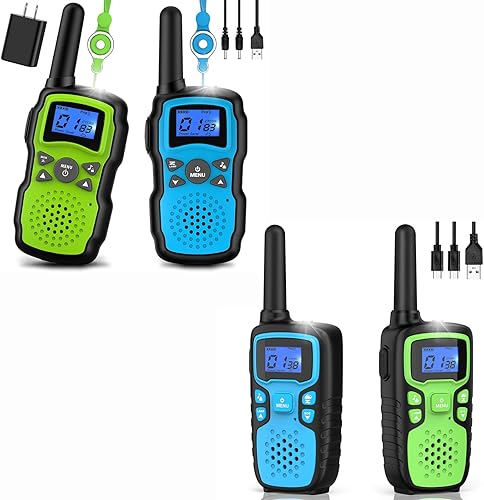 Wishouse Walkie Talkies para niños y adultos de largo alcance recargable, regalo de cumpleaños de Navidad para niños y niñas de 3, 4, 5, 6, 7, 8, 9,