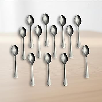 Royal Silver 12 Pieces Tea Spoon 1.2MM Stainless Steel Tea Spoon Set (Pack of 12)