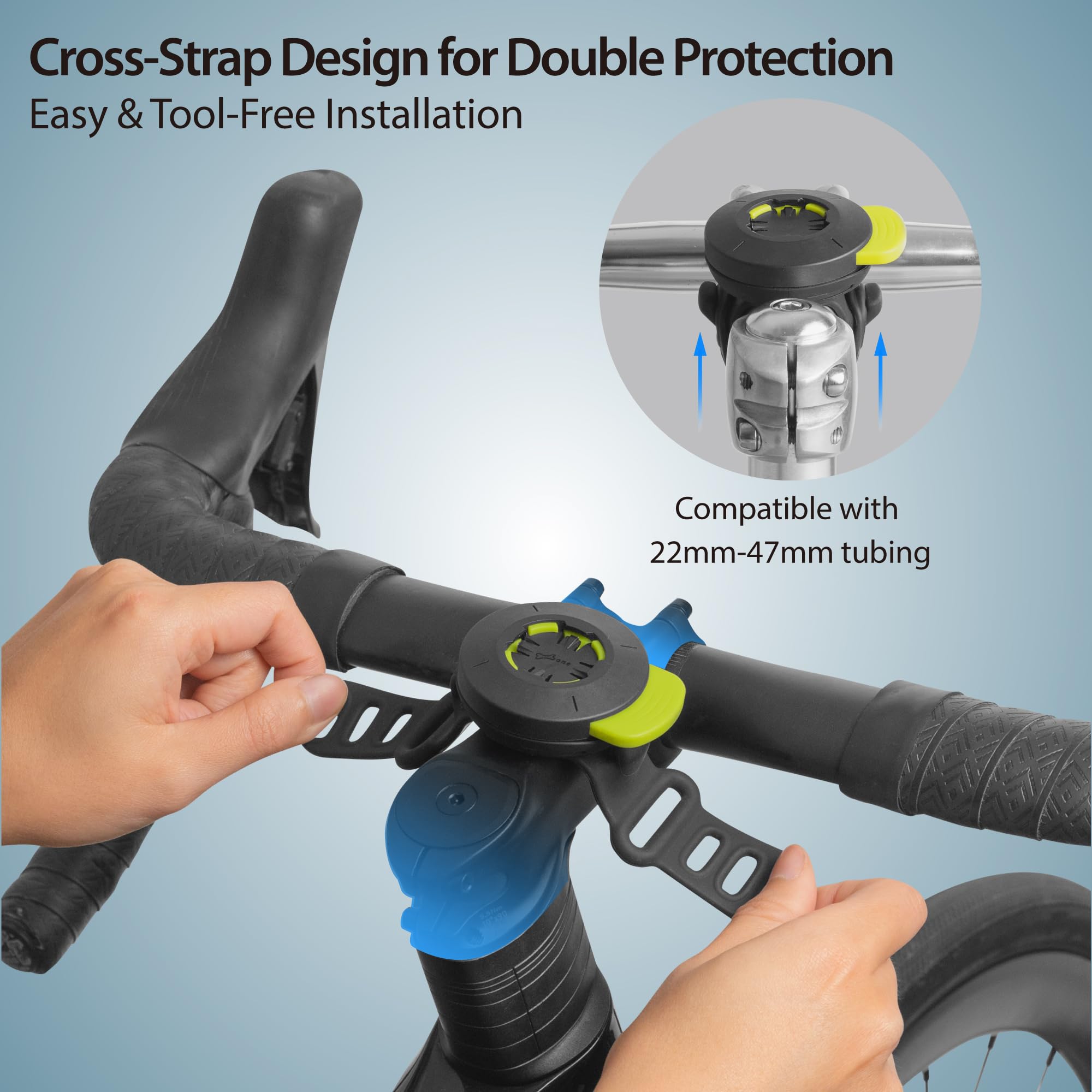 Bone Bike Tie Connect Kit 3, Support téléphone vélo magnétique Universel pour Potence, Rotation 360°, libération Rapide, Verrouillage sécurisé, Antichoc, Compatible Smartphones 4,7"–7,2"