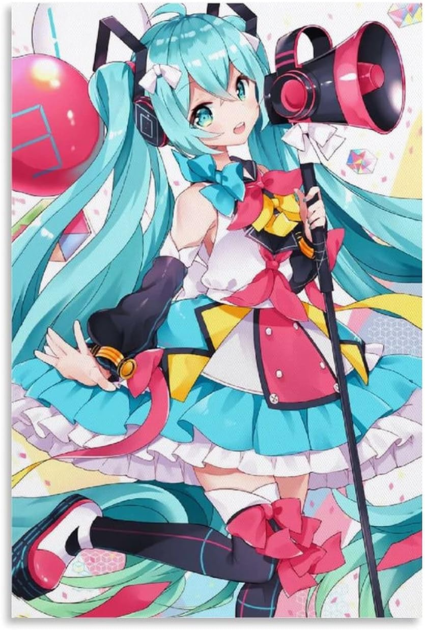 Anime Hatsune Miku Poster Canvas Art Poster and Wall Art Picture Print Modern Family Bedroom Decor Posters 08x12inch20x30cm