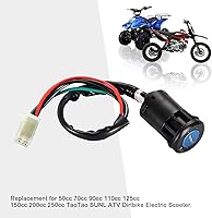Vista 5 de GOOFIT - Llave, interruptor de encendido, 4 cables con tapa para scooter eléctrico, moto de 50 cc 70 cc 90 cc 110 cc 125 cc 150 cc 200 cc 250 cc