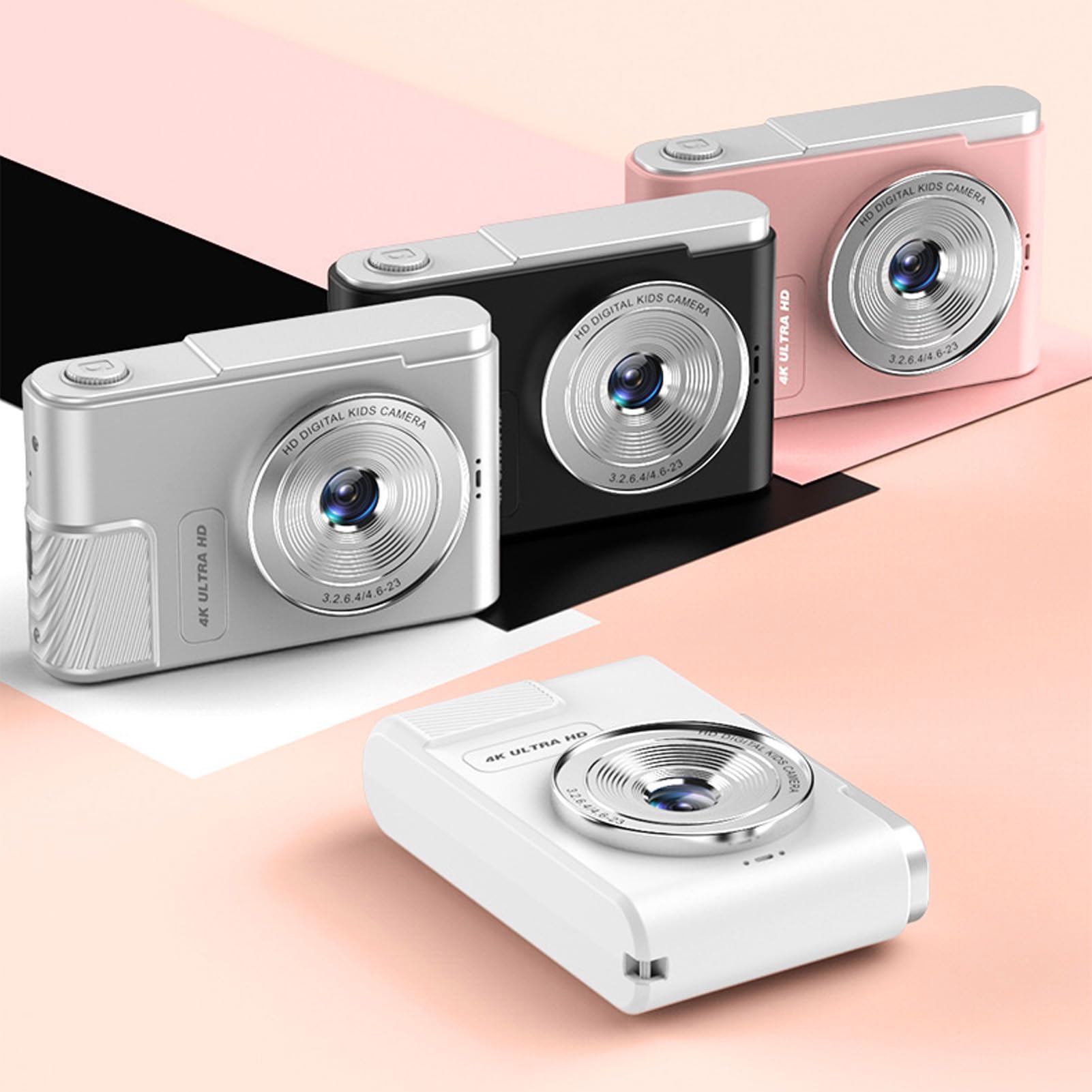 4K-Digitalkamera, 48-MP-Vlogging-Kamera, 64-GB-Speicherkartenunterstützung, Tragbare Kompaktkamera für Fotografie, Point-and-Shoot-Digitalkameras für Reisen, 16-facher Zoom