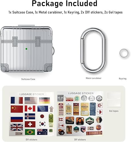 Miniatura 6 de Funda para Airpods 3, V-MOR0 Airpods de 3 generación, funda protectora rígida para auriculares iPod 3, funda de carga inalámbrica con llavero para