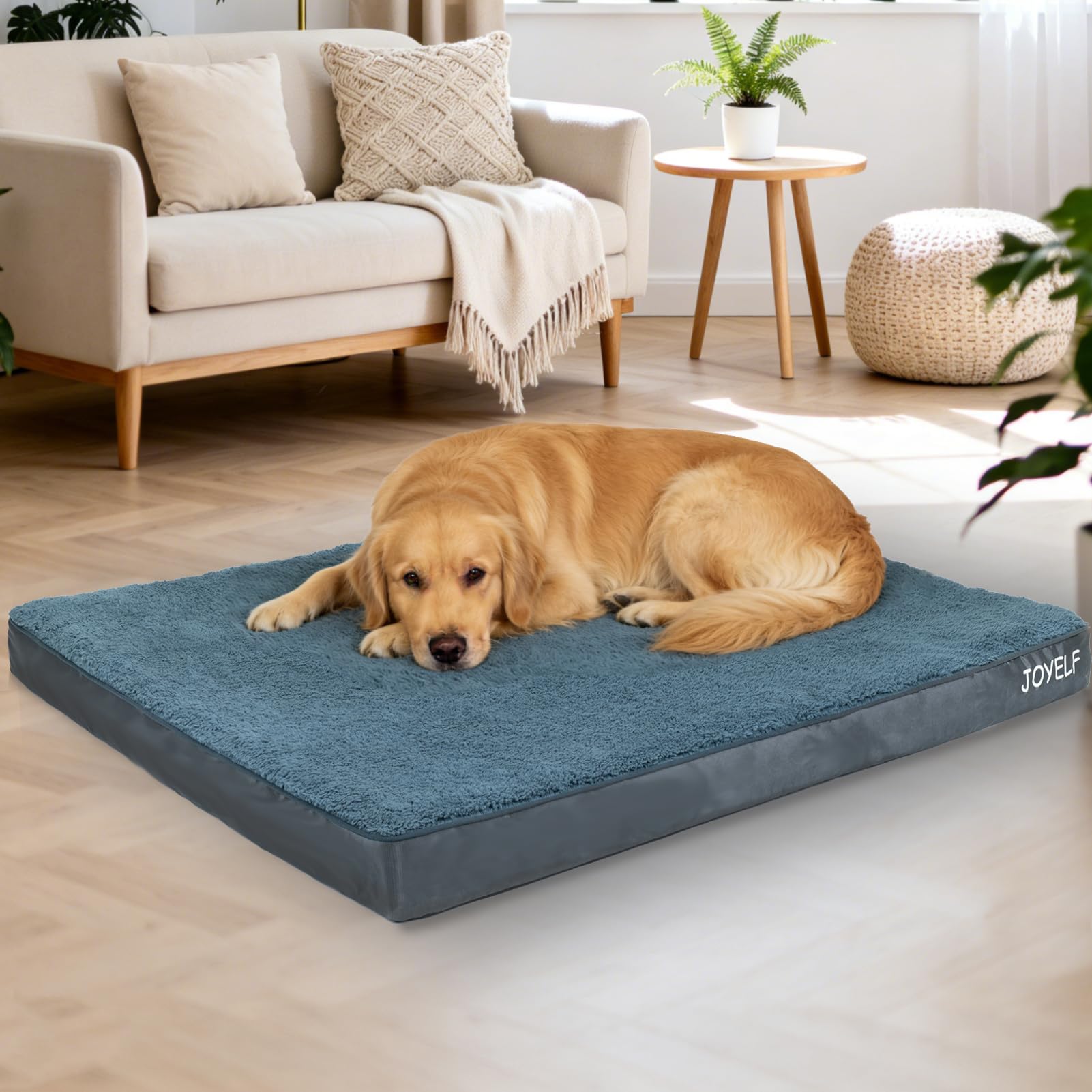 JOYELF XLarge Dog Crate Bed Mats Orthopedic Dog Bed, Egg Crate Foam Dog Mat with Removable Cover, a Squeaker Toy as Gift - image 8