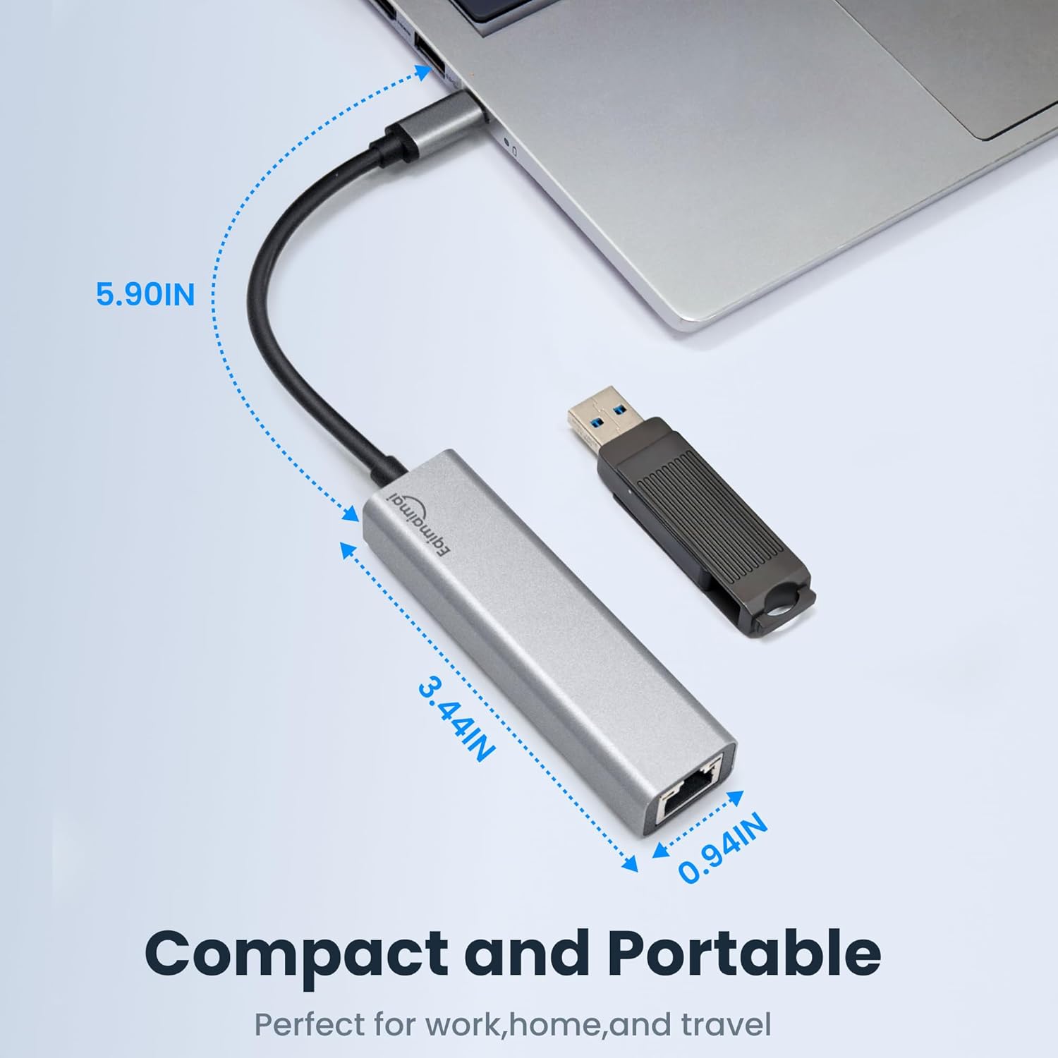 USB c hub ethernet,USB C Hub with RJ45 Gigabit Ethernet,Thunderbolt 4/3 to Ethernet Adapter,USB C to Network Adapter Compatible with MacBook Pro/Air, iPad Pro,Laptop,Chromebook,and More USB C-GRAY image 7 of 8 B0D78MBKRQ
