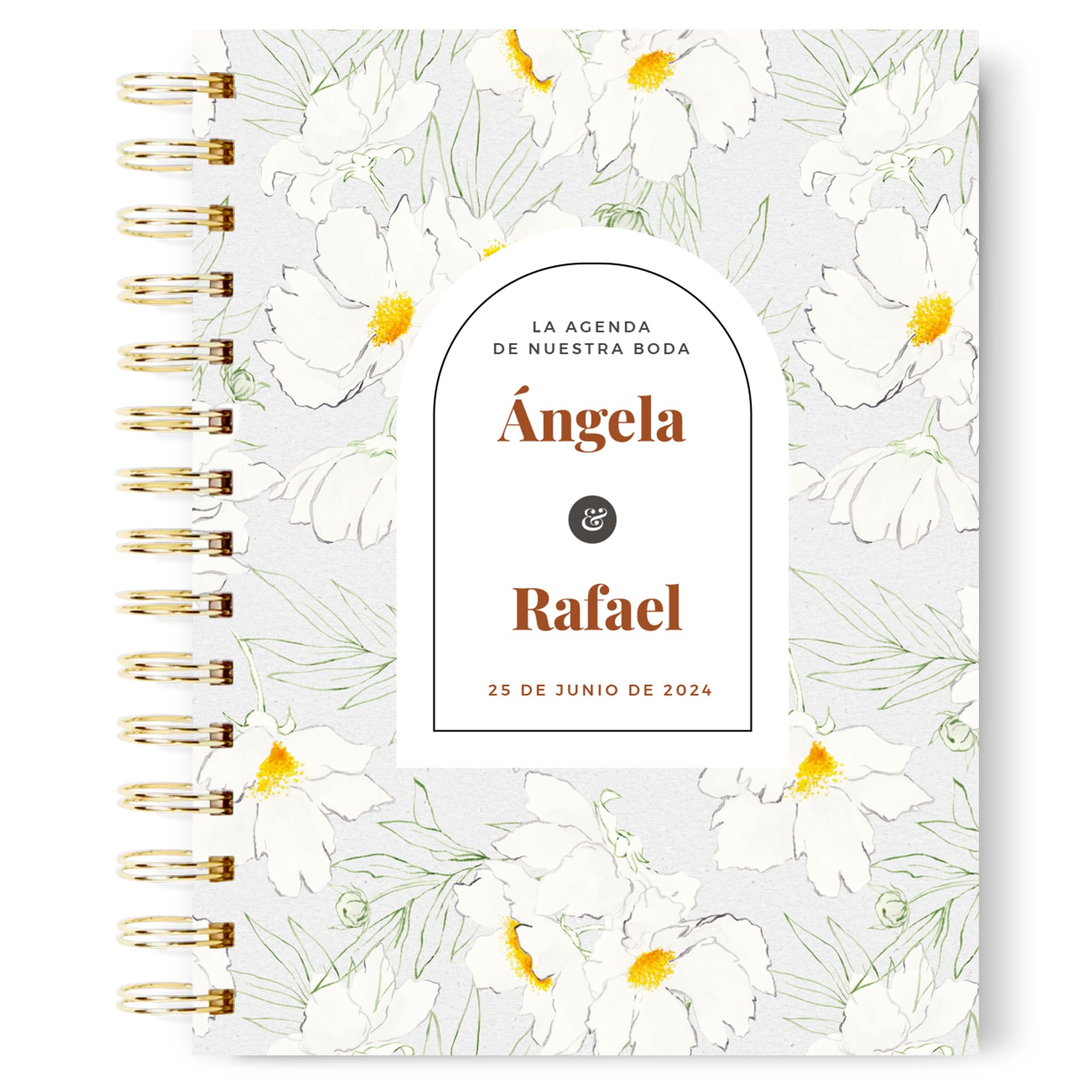 Agenda Boda Perfecta para Organizar cada detalle de tu Día - Ideal Para Novias y Novios, Esta Agenda de Boda te Ayudará a Planificar desde la Ceremonia hasta la Recepción. ONEPERSONAL(PERSONALIZAR)