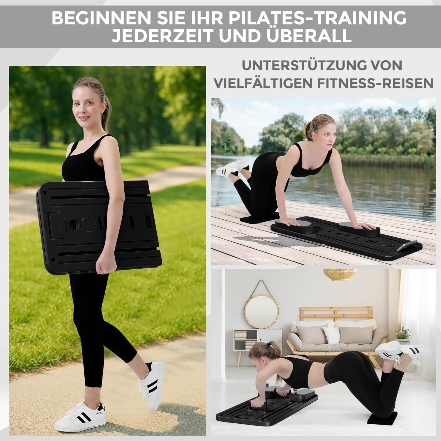 Planche de Pilates 2026 - Réformateur de Pilates - Pour la maison - Pliable - Multifonctionnel - Avec bandes de résistance / barre de Pilates - rebond automatique - Entraîneur abdominal / bras