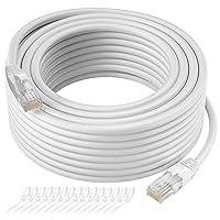 Vista 8 de Cable Ethernet Cat5e de 100 pies, cable largo de Internet Cat 5e, cable de conexión sin enganches, flexible, red, LAN, PoE, conector RJ45 estándar