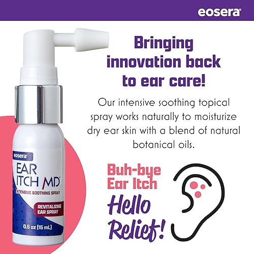 Miniatura 4 de eosera® Ear Itch MD® - Gotas para los oídos con picazón Alivio del oído seco Spray calmante Fórmula hidratante Alergias, eczema, dermatitis