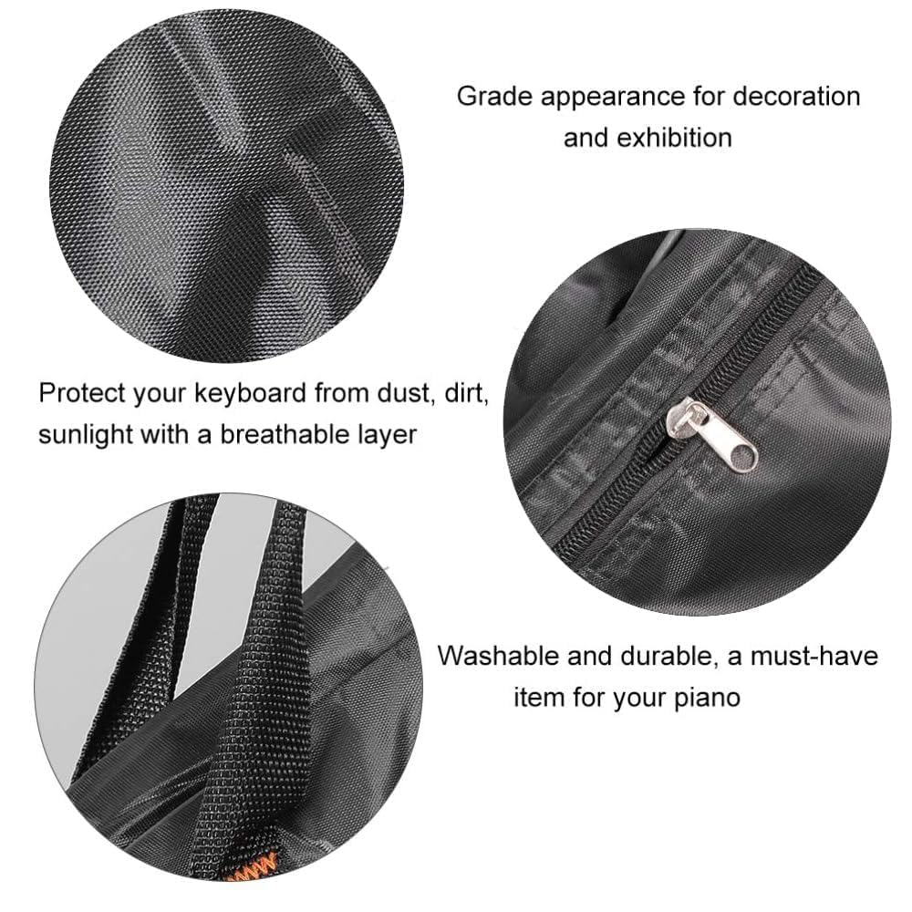 MOCKING BIRD Padded 26 inch Piano Keyboard Cover Bag Durable Waterproof Piano Bag Compatible with casio- SA76 casio - SA77, SA78 Portable Piano Keyboard (Black) (26 inch) - Image 7 thumbnail
