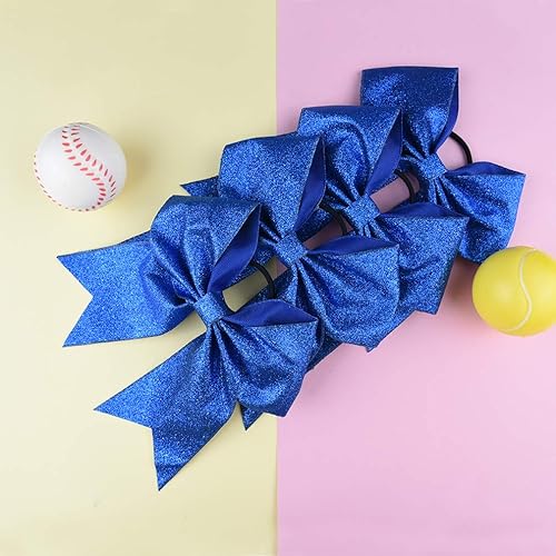 Miniatura 9 de DEEKA 12 lazos grandes de 8 pulgadas, dos tonos, para cola de caballo, hecho a mano para adolescentes y niñas, animadoras de sóftbol, deportes,