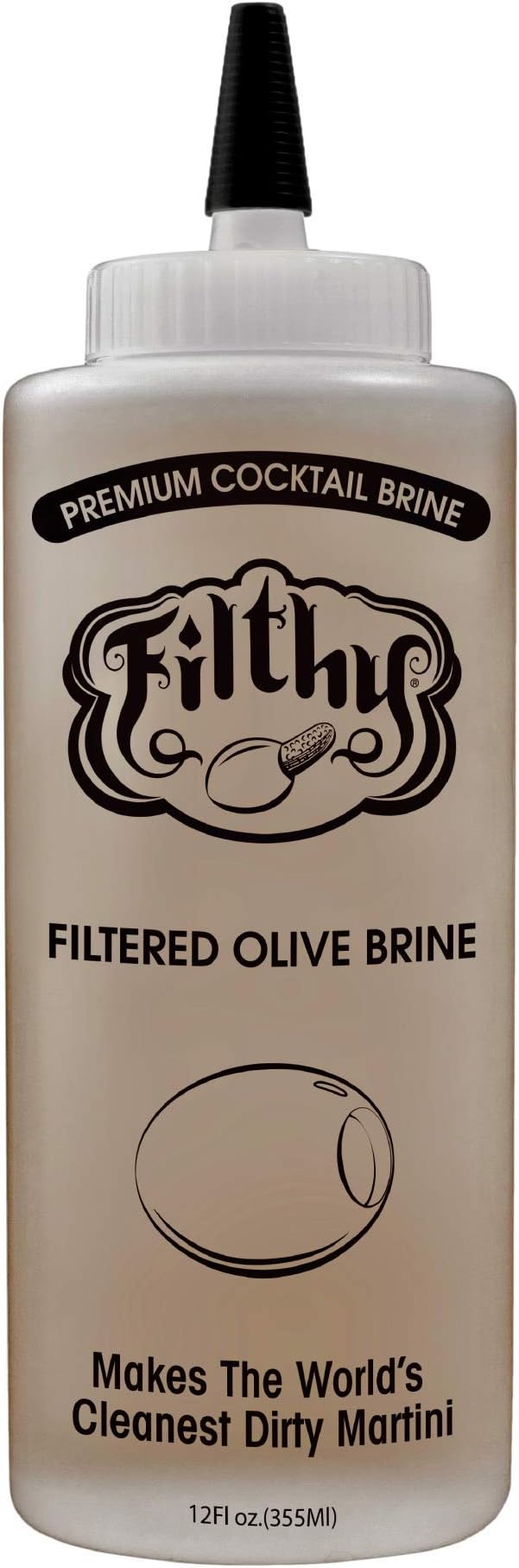 Filthy Food Filthy Olive Brine Case - Premium Dirty Martini - Made in the USA, Non-GMO & Gluten Free - 12oz, 1 Count