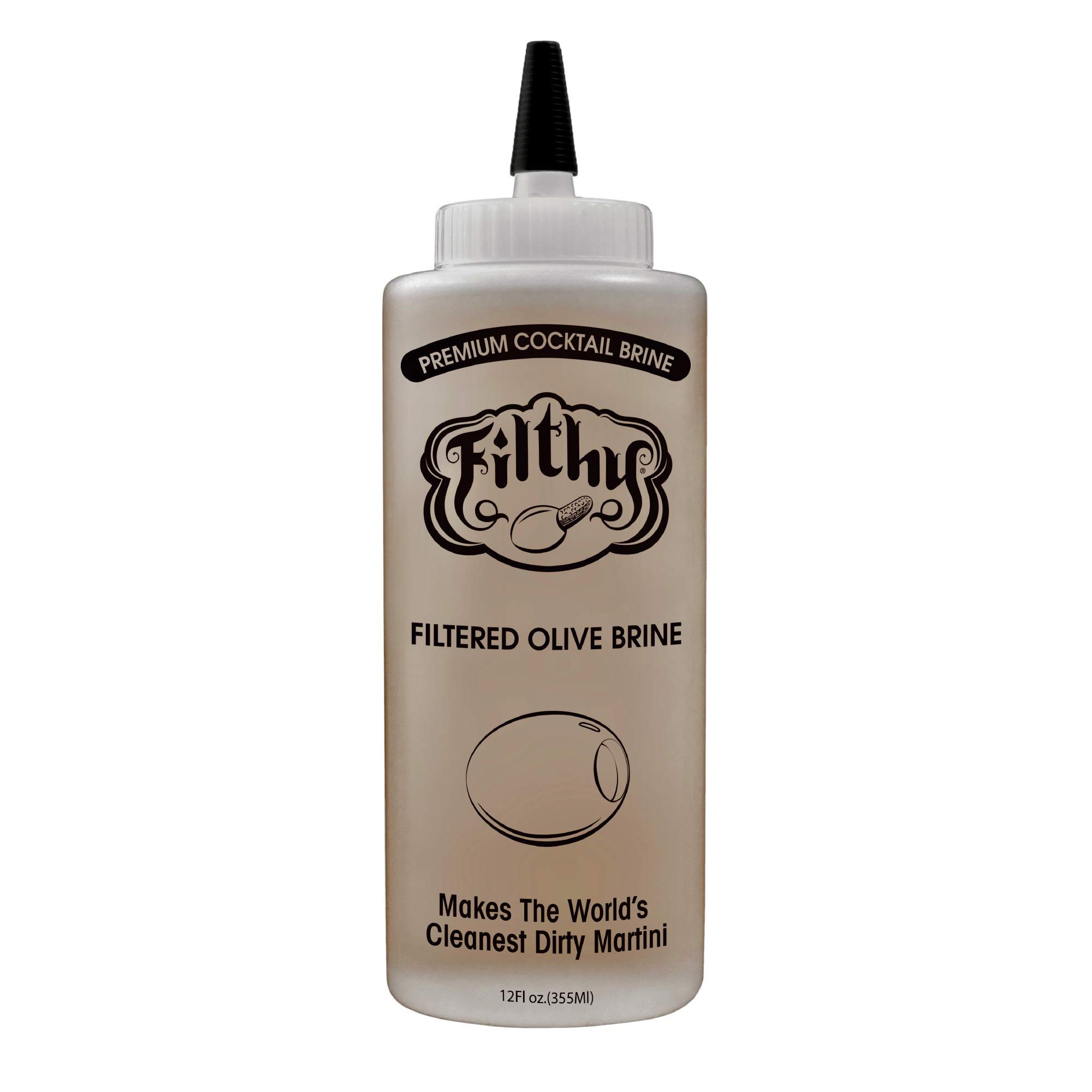 Filthy Food Filthy Olive Brine Case - Premium Dirty Martini - Made in the USA, Non-GMO & Gluten Free - 12oz, 1 Count