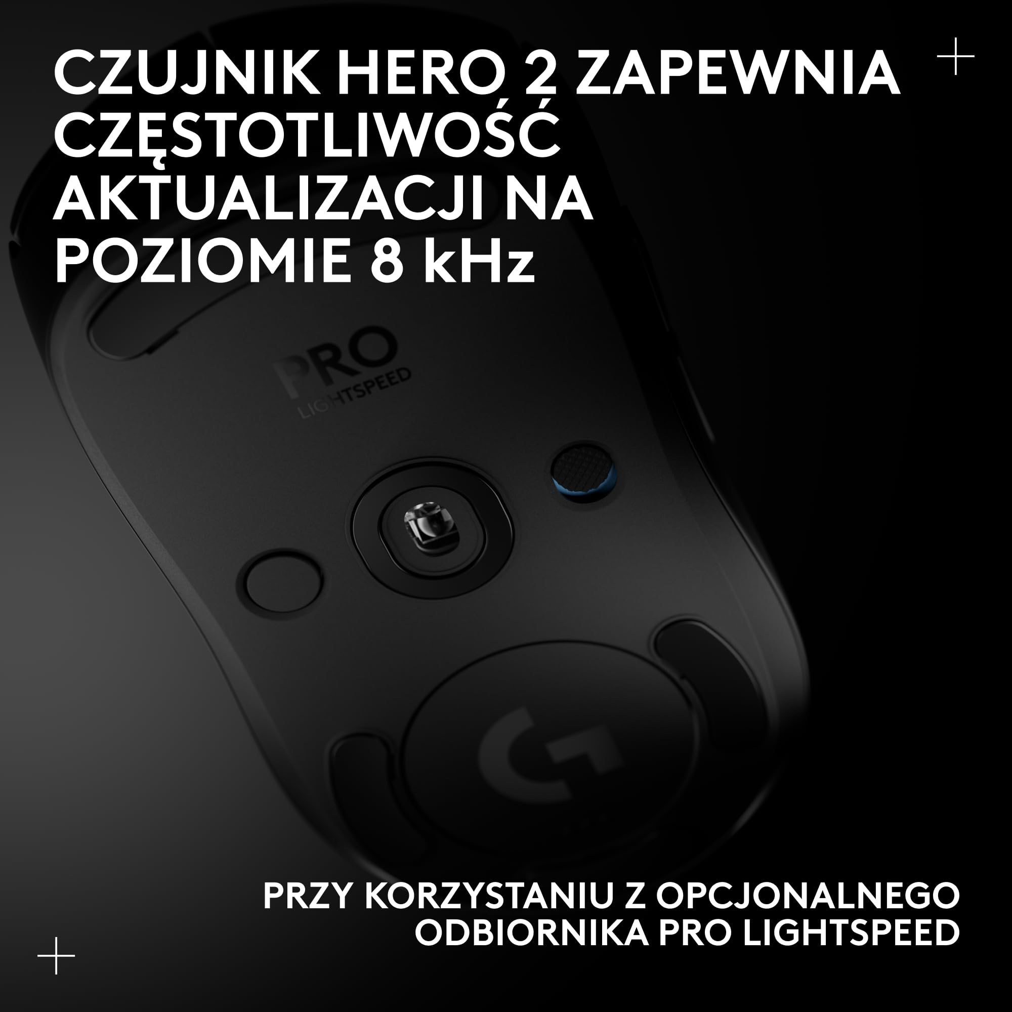 Bezprzewodowa mysz do gier PRO 2 LIGHTSPEED, do 4 konfigurowalnych i przełączanych magnetycznych przycisków bocznych, ładowanie przez USB-C, czujnik 32k DPI do komputerów PC/Mac
