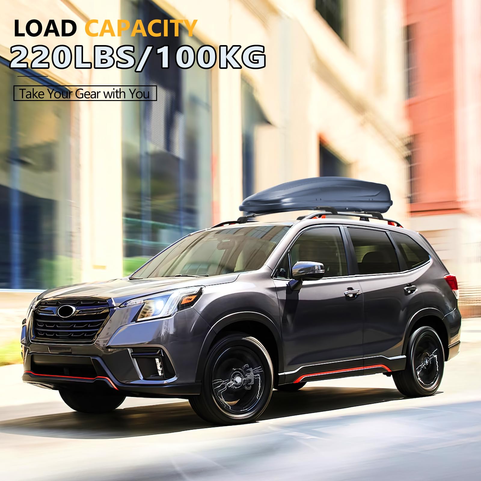 Tuyoung Roof Rack Cross Bars Compatible with Subaru Forester 2014-2025 with Raised Side Rails (Not for Wilderness), Lockable 220lbs Heavy Duty Aluminum Metal Lock Roof Rails Crossbars Luggage Racks.