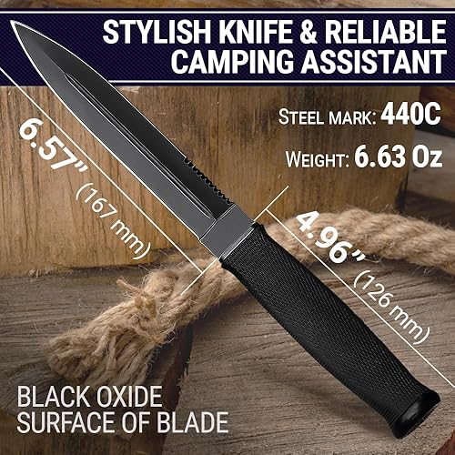 Miniatura 7 de Cuchillo táctico con funda y mango de micarta, pequeño cuchillo de hoja fija, cuchillo de bolsillo, estilo militar, cuchillo táctico, bueno para