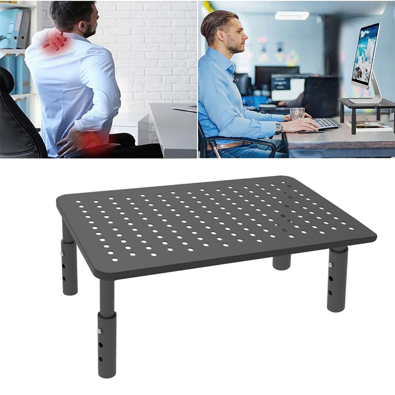 Supporto da scrivania per computer, regolabile, aperto, con cuscinetto antiscivolo, supporto per monitor da scrivania per computer portatili e desktop