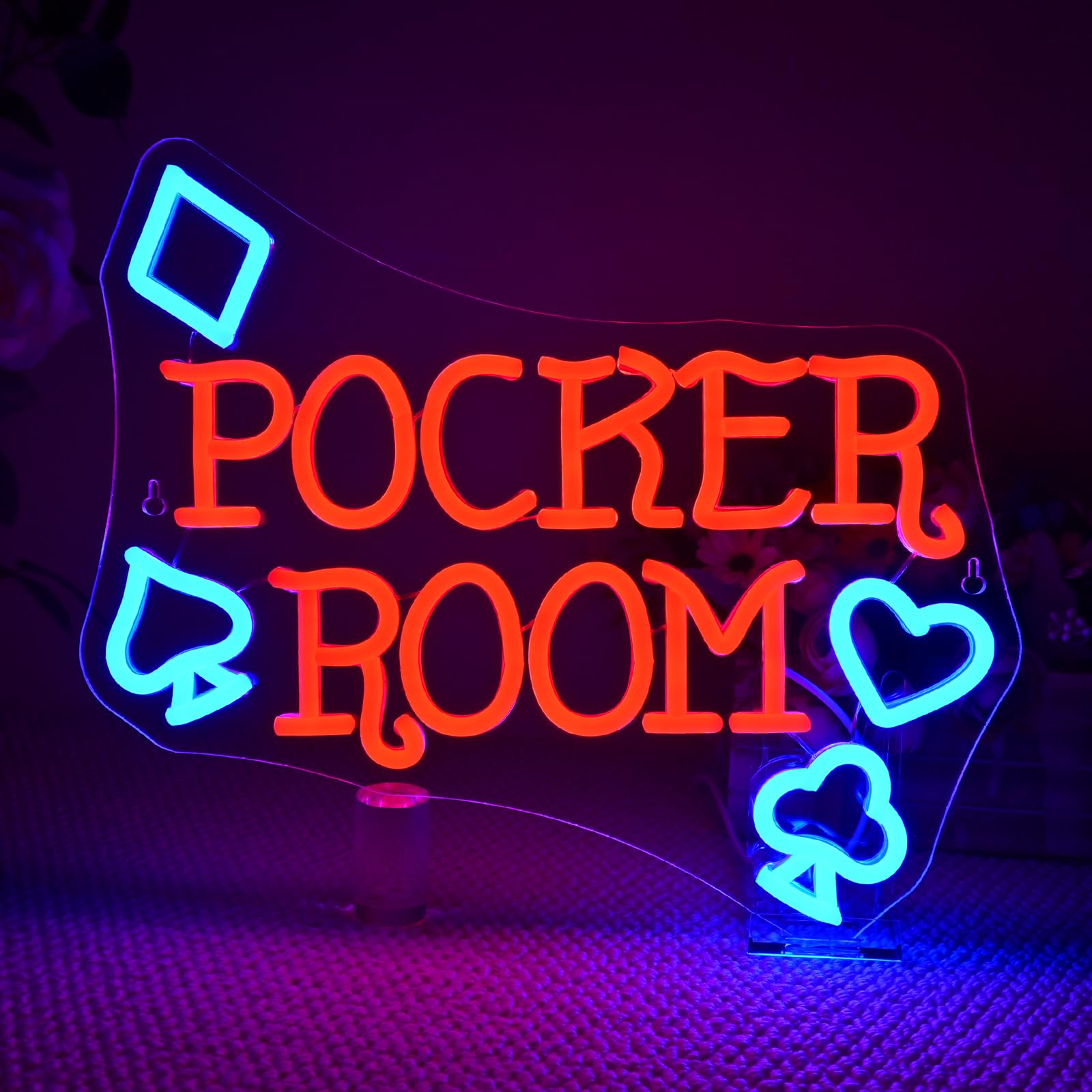 Wanxing Pocrer Room Neon Sign, Wall Game LED Sign, Neon Sign for Game Zone Party Room Decoration Shop Home Wall Decoration Bar Restaurant Club Business Party — image 1