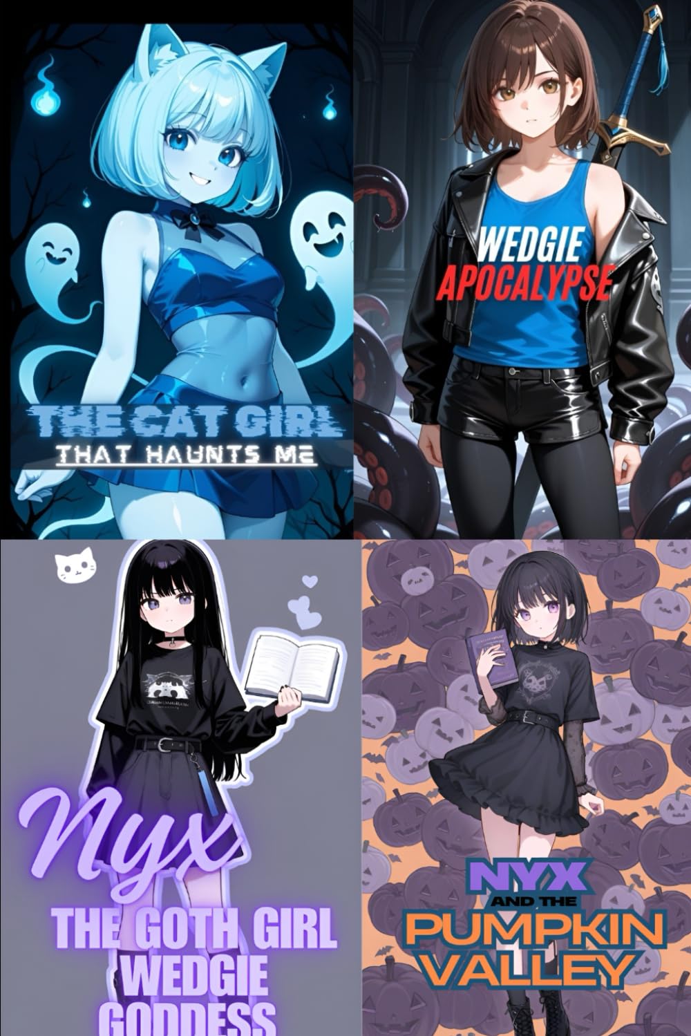 The Goth Girl Wedgie Goddess, Tentacle Wedgie Monster, and Cat Girl Ghost Collection
