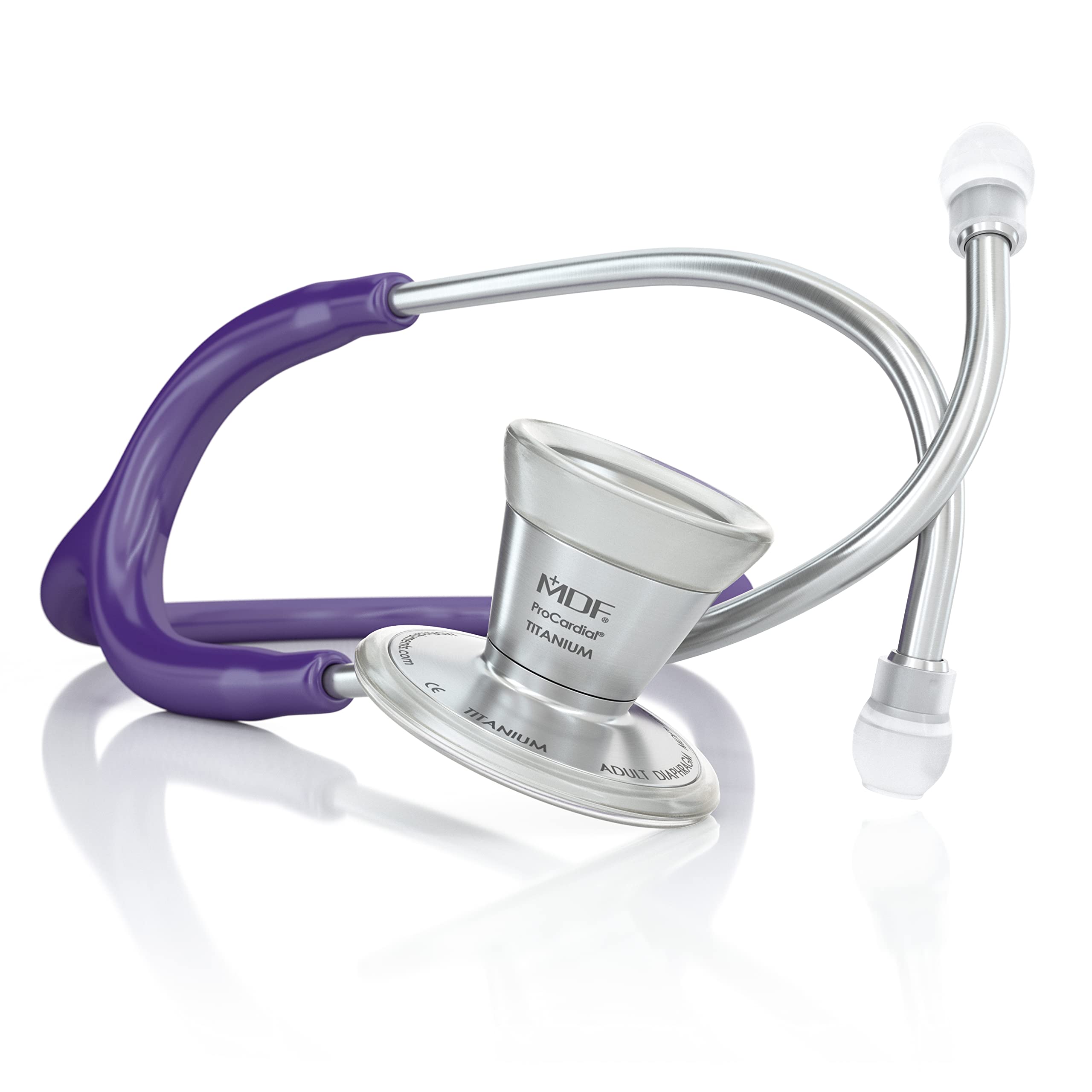 MDF Instruments, ProCardial Core - Stetoscopio biauricolare con testina e archetto auricolare in titanio - Viola (MDF797T-08)