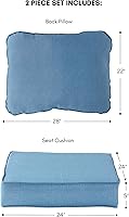 Vista 172 de Greendale Home Fashions 2-Piece Outdoor Deep Seat Cushion Set, Steel Blue Stripe