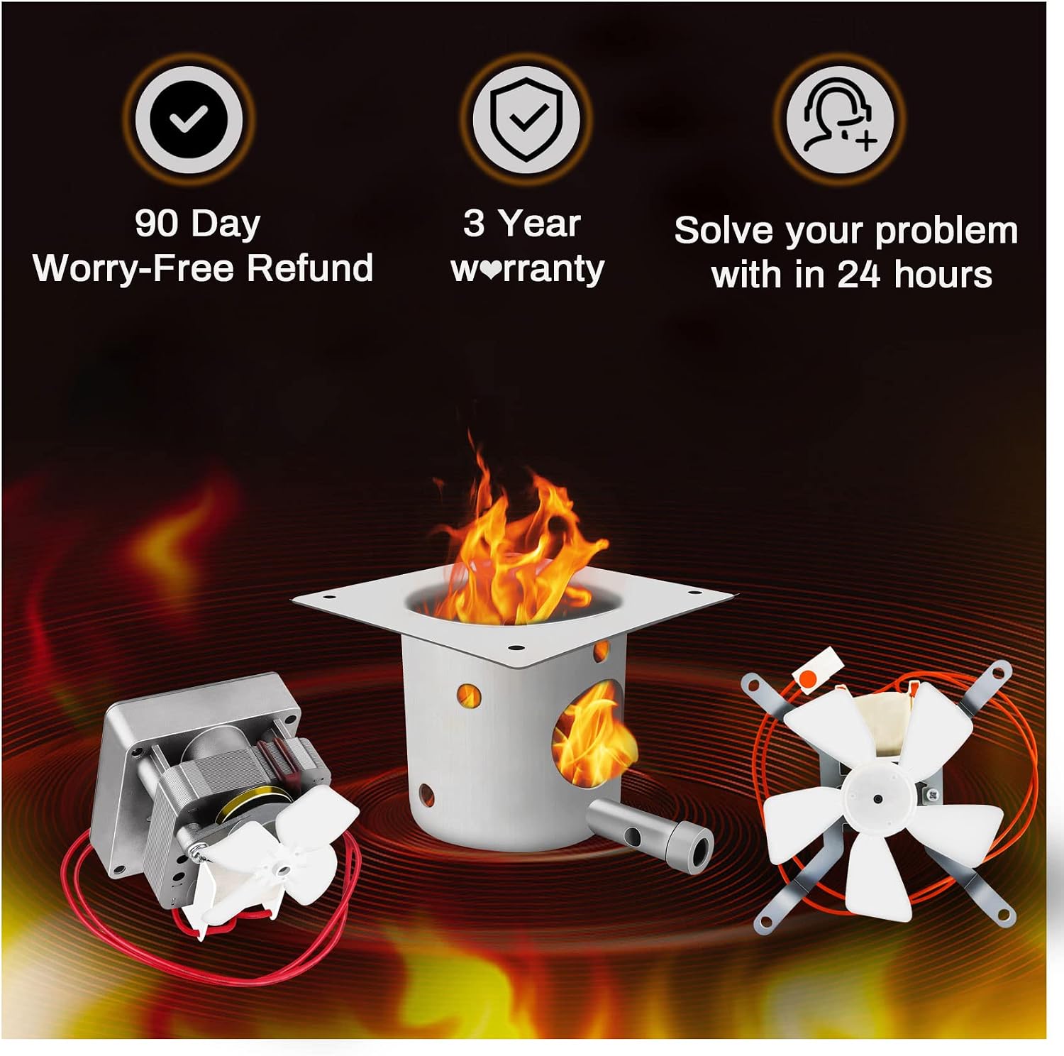 Auger Motor,Grill Induction Fan Kit, Fire Burn Pot and Hot Rod Ignitor,Traeger Parts Replacement Traeger Grill Parts for Pit Boss Grill Parts and Auger Motor for Traeger Grill,Traeger Fan Ignitor Kit