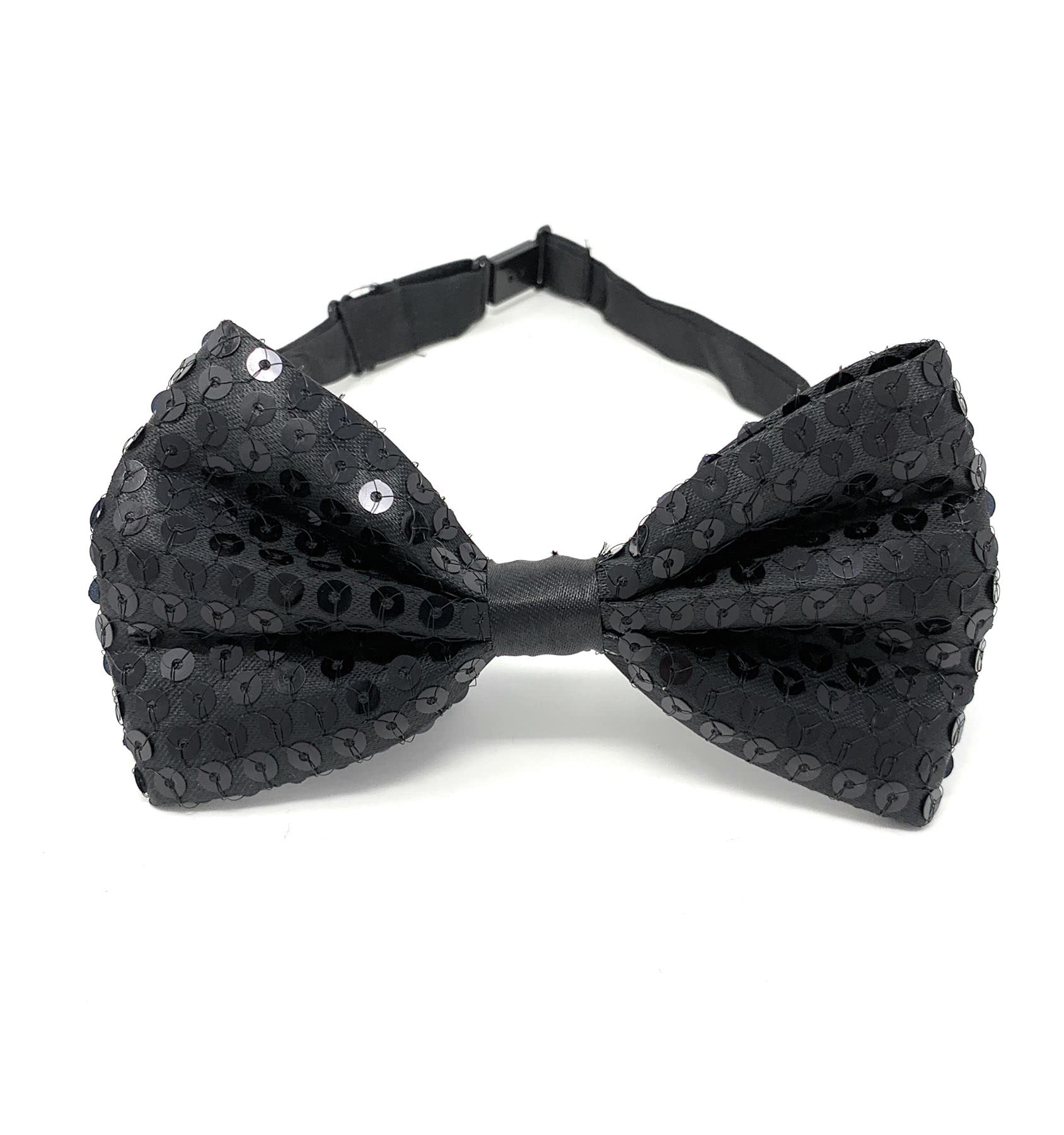 Cadoline Men's Black Sparkly Bow Ties For Sequin Polyester Fancy Dress 12 X 6Cm Kids