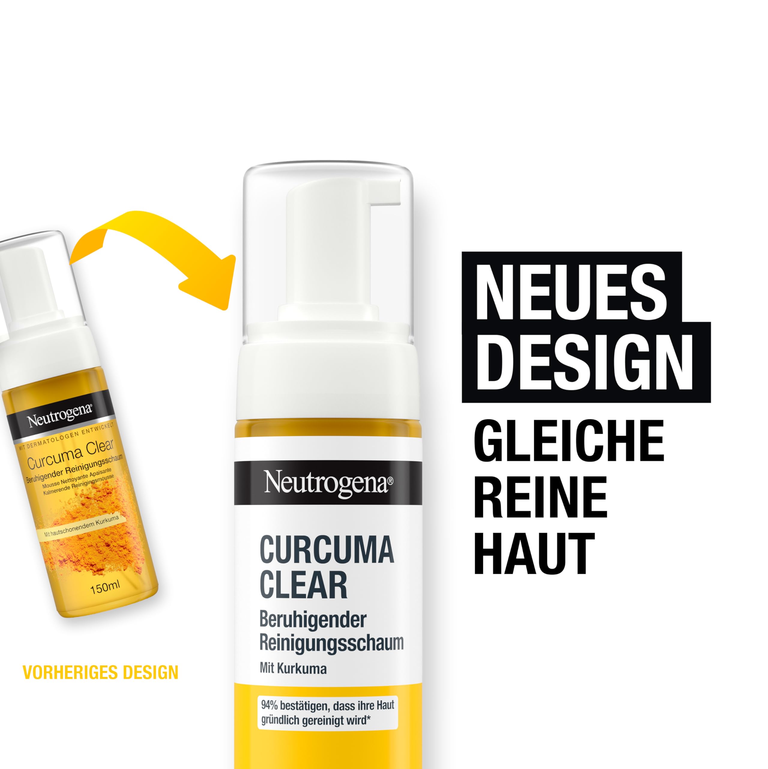 Neutrogena Curcuma Clear Soothing Cleansing Foam 150 ml, Gentle 
