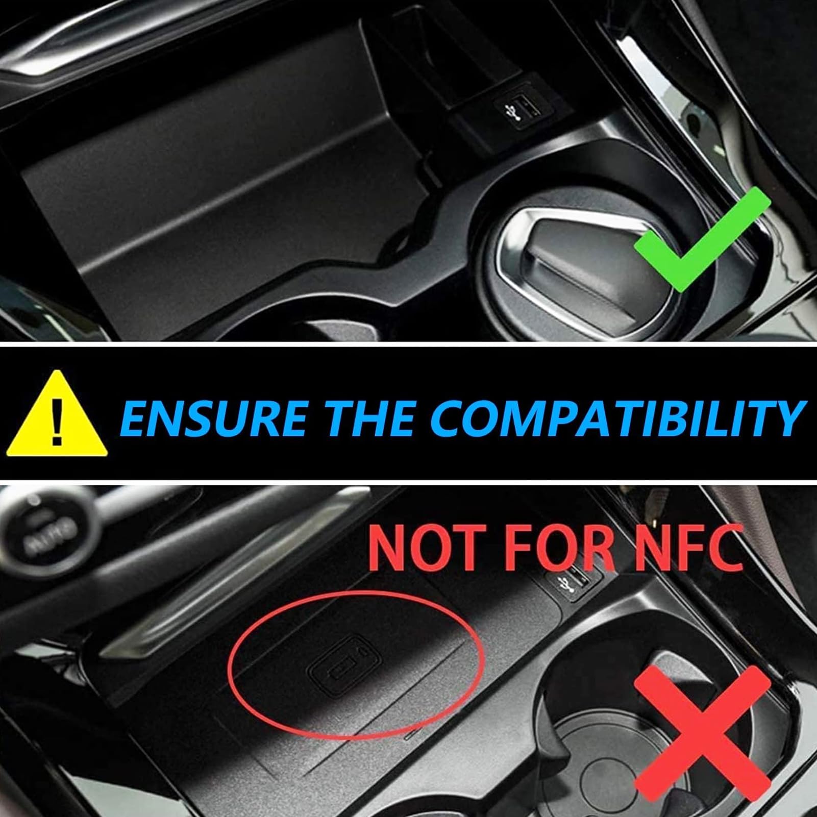 Bezprzewodowa ładowarka Samochodowa do BMW X3/X3M/X4/X4M 2019-2022,Stacja Szybkiego ładowania Telefonu O Mocy 15W Z Podwójnym Portem USB, dla Dowolne Telefony z Obsługą QI (czarny)