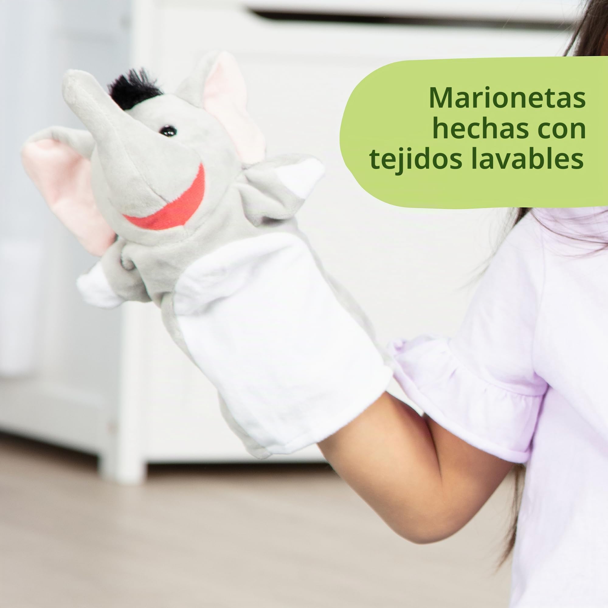 MELISSA & DOUG - Marionetas de Mano Amigos del Safari: 6 Peluches de Mano de Jirafa, Elefante, Zebra, Mono, y Más, 6073171, Juguetes Niños 2 Años, Regalo Niño 2 años +, Juegos Niños 2 Años +