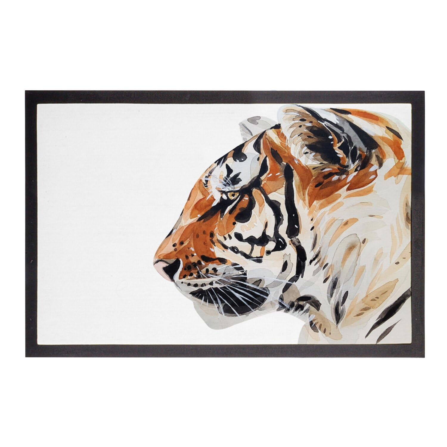 Paillasson Tigre de Profil Peinture Encre pour Entrée Moderne 60x40