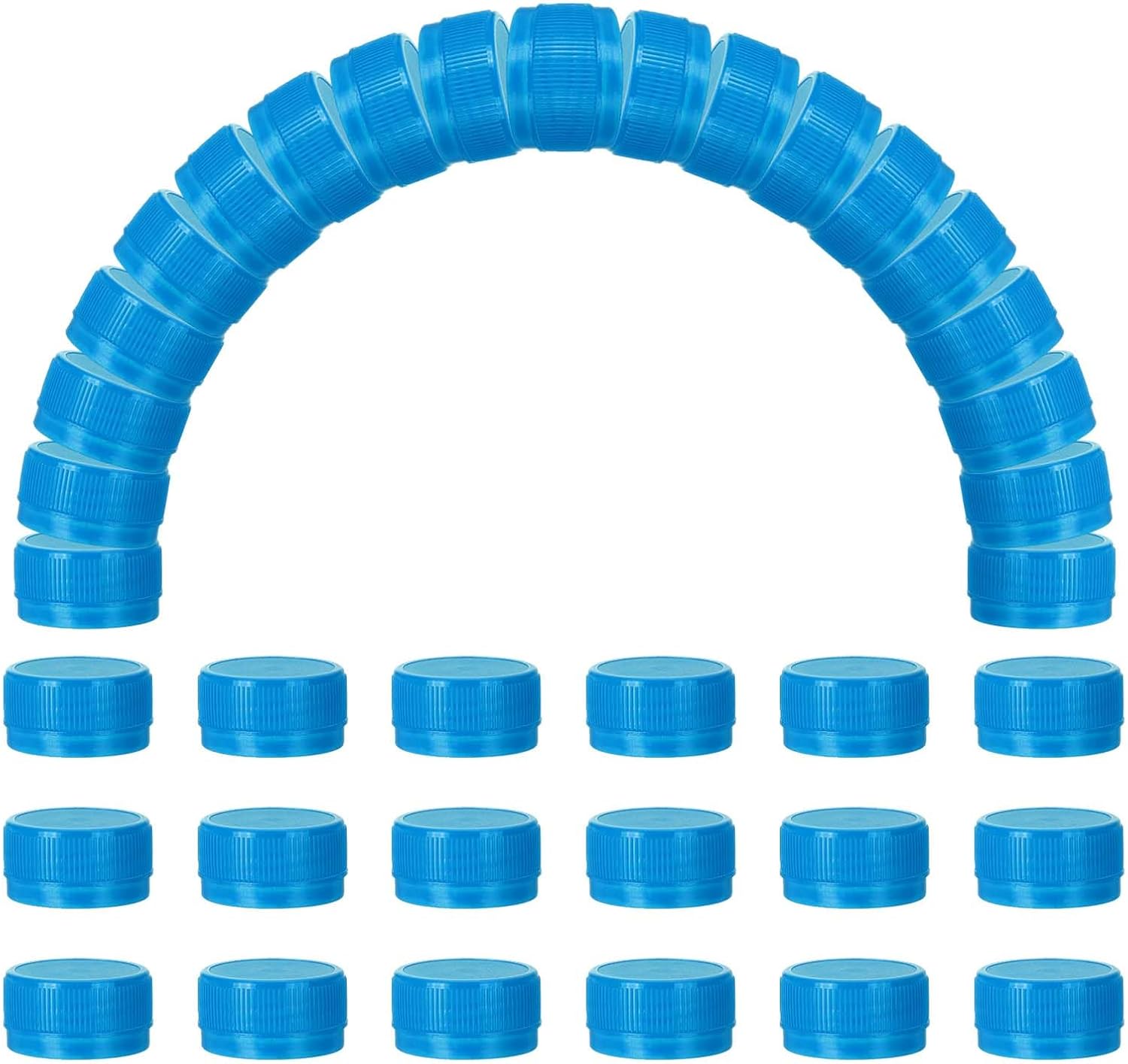 uxcell 100pcs Plastic Bottle Caps, 1.2 inch Bottle Screw Lid Top Water Bottles Top Cap for DIY Development Imagination Intelligence Craft Scrapbook Creative Gifts, Sky Blue
