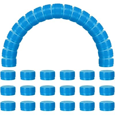 uxcell 100pcs Plastic Bottle Caps, 1.2 inch Bottle Screw Lid Top Water Bottles Top Cap for DIY Development Imagination Intelligence Craft Scrapbook Creative Gifts, Sky Blue