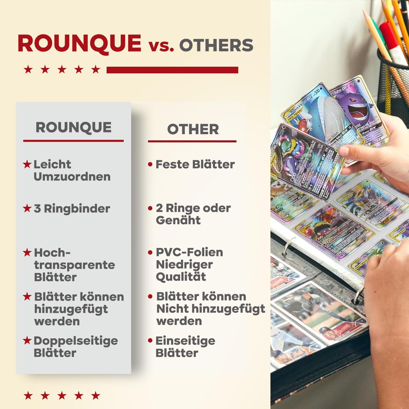 Raccoglitore Carte Pokemon, Album Carte Collezionabili, 50 Pagine Può Contenere 400 Cartes