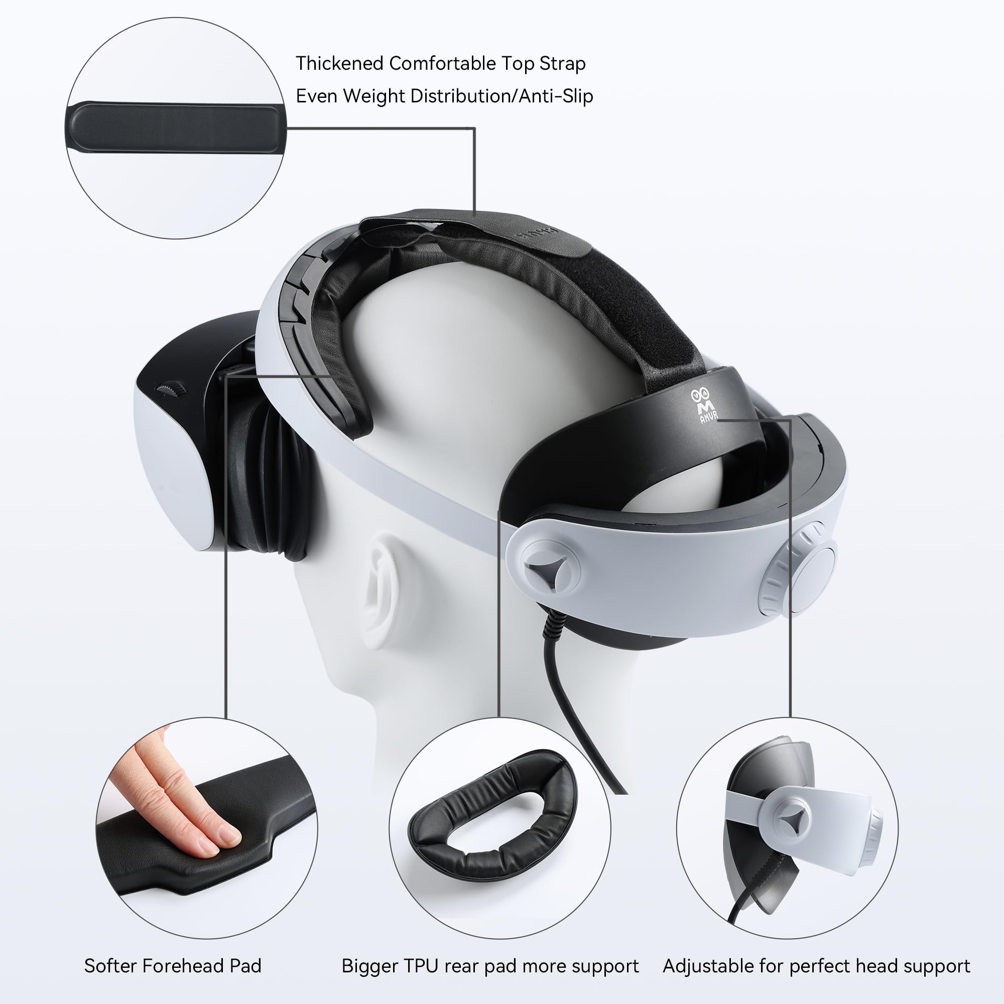 AMVR CM1 Kit Comodo per PS VR 2, Bilanciamento del Peso, Traspirante