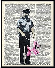 Banksy Street Art Wall Decor Picture - Upcycled Graffiti for Bedroom, Bathroom, Kids Room - Gift for Contemporary, Modern Art Fans, Dog Lovers, Policemen, Police, Law Enforcement - 8x10 Poster Print