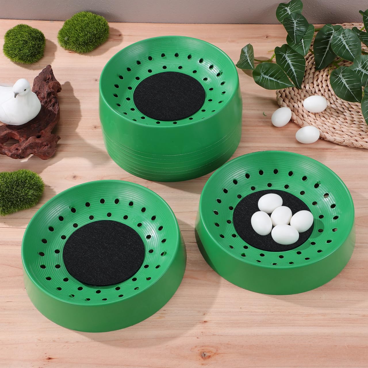 Happyyami 10 Uds. de plástico nido de pájaros palomas nido de palomas caja de incubación de cría de huevos de cría de palomas palomas pájaros pequeños mascotas