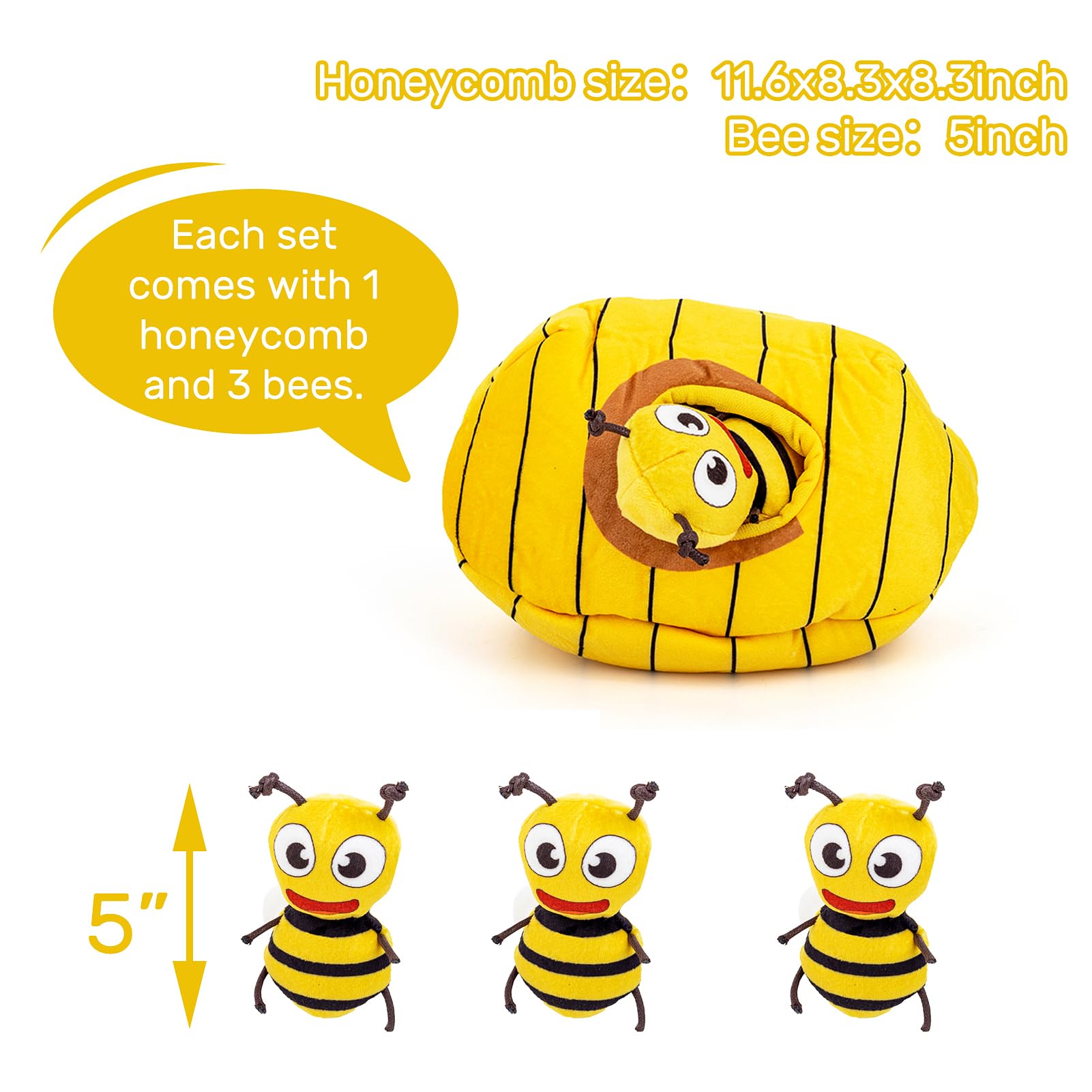 Hollypet Juguetes chirriantes para Perros pequeños y medianos, Abejas