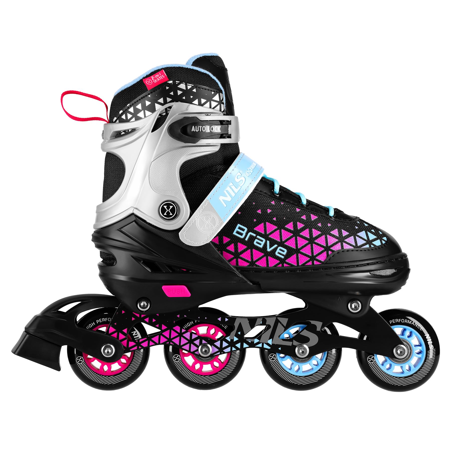Skeelers Verstelbare Schaatsen 4in1 Cande Zwart/Paars