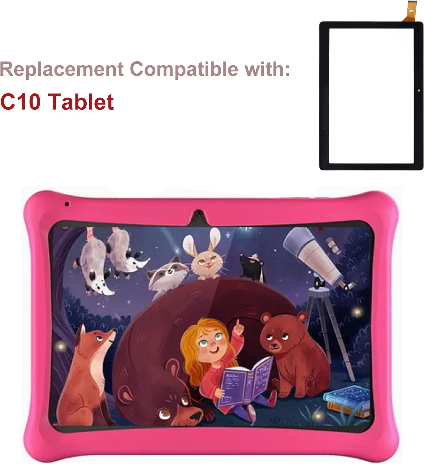 New 10.1''Touch Screen Digitizer Replacement for SGIN C10 Tablet with OCA Adhesive Repair Tools Kit-No LCD Screen