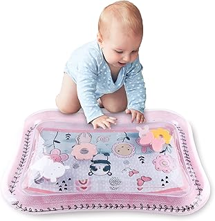 The Peanutshell Tummy Time Water Play Mat for Baby Girls | Inflatable Sensory Development Toy & Tummy Time Mat
